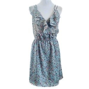 BCBGeneration Confetti ruffle trim strapy dress